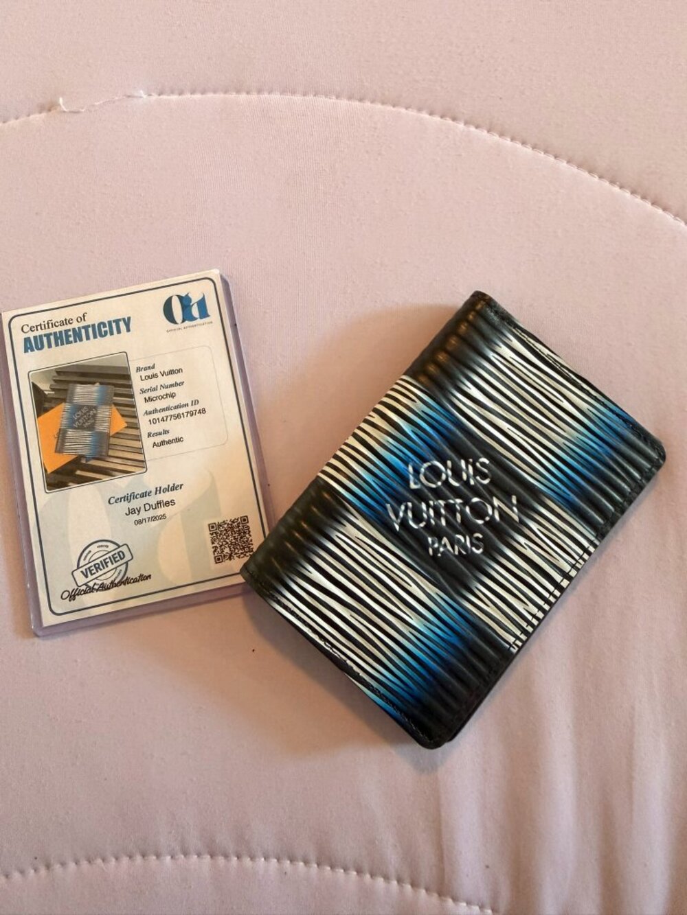 Louis Vuitton Damier Rush Blue Moon Pocket Organizer Wallet Card Holder
